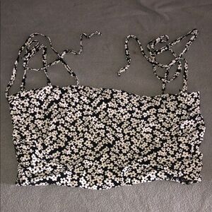La Hearts Black and White Floral Camisole